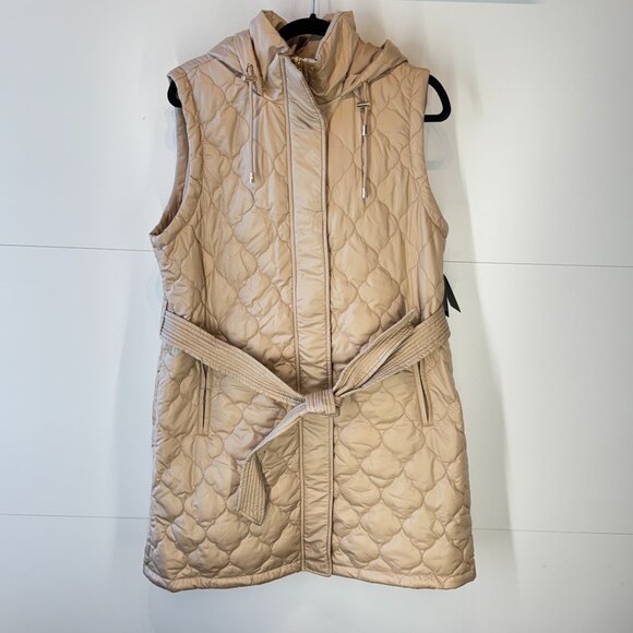 NWT kate spade Long Belted Vest in Soft Clay